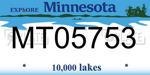 MT05753 Minnesota License Plate