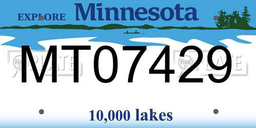 MT07429 Minnesota License Plate