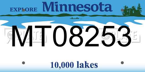 MT08253 Minnesota License Plate