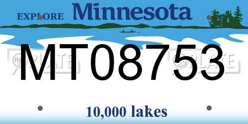 MT08753 Minnesota License Plate