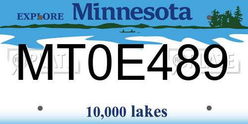 MT0E489 Minnesota License Plate