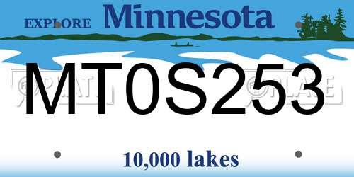 MT0S253 Minnesota License Plate