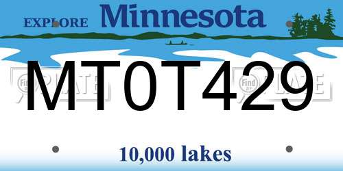 MT0T429 Minnesota License Plate