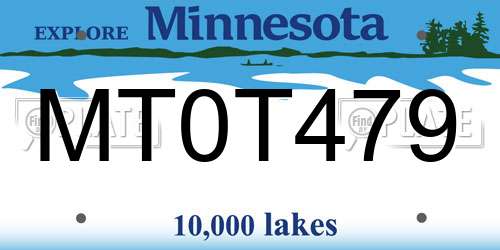 MT0T479 Minnesota License Plate