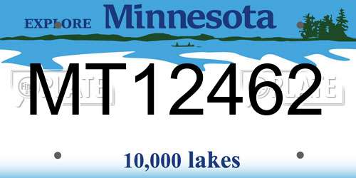 MT12462 Minnesota License Plate