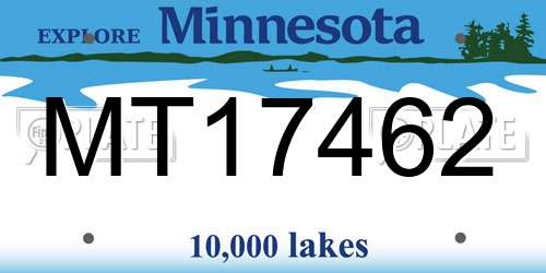MT17462 Minnesota License Plate