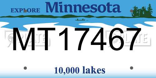 MT17467 Minnesota License Plate