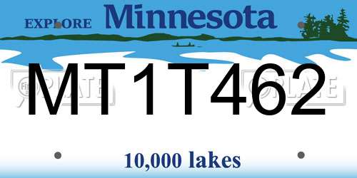 MT1T462 Minnesota License Plate