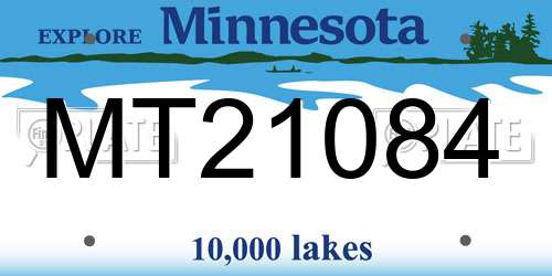 MT21084 Minnesota License Plate