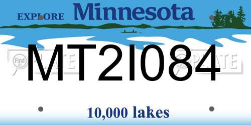 MT2I084 Minnesota License Plate