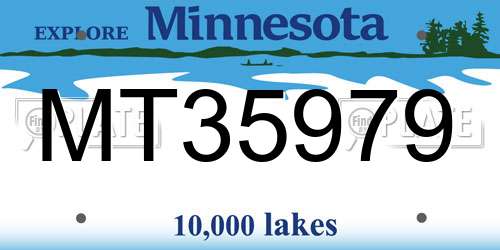 MT35979 Minnesota License Plate