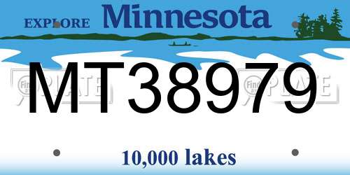 MT38979 Minnesota License Plate
