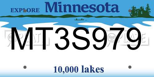 MT3S979 Minnesota License Plate