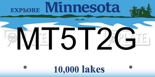 MT5T2G Minnesota License Plate