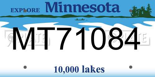 MT71084 Minnesota License Plate
