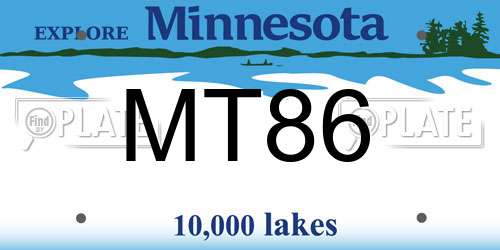 MT86 Minnesota License Plate