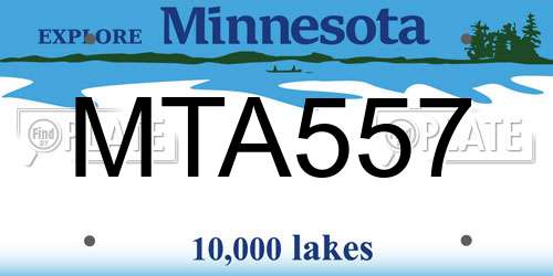 MTA557 Minnesota License Plate