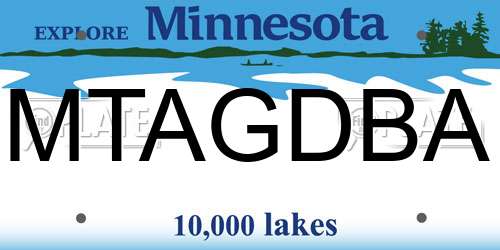 MTAGDBA Minnesota License Plate