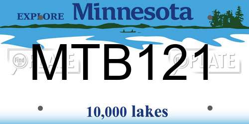 MTB121 Minnesota License Plate