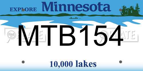 MTB154 Minnesota License Plate