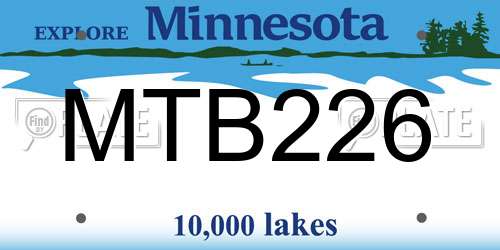 MTB226 Minnesota License Plate