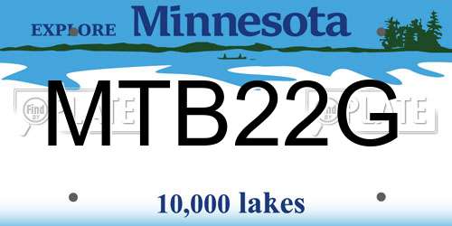 MTB22G Minnesota License Plate