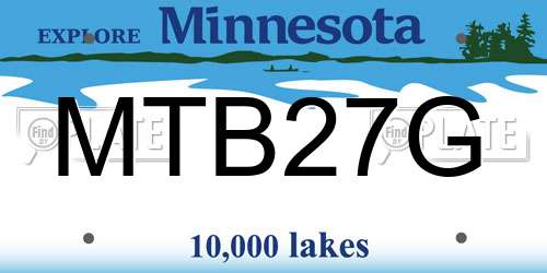 MTB27G Minnesota License Plate