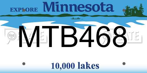 MTB468 Minnesota License Plate
