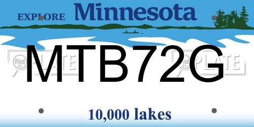 MTB72G Minnesota License Plate