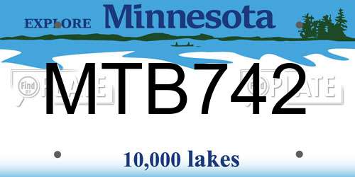 MTB742 Minnesota License Plate