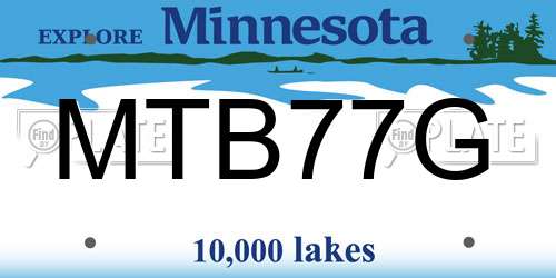MTB77G Minnesota License Plate