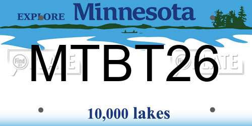 MTBT26 Minnesota License Plate