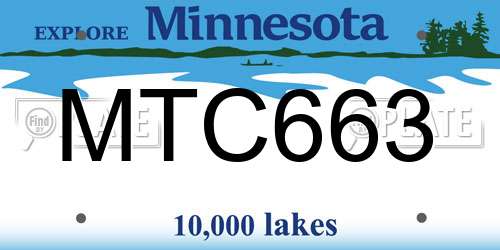 MTC663 Minnesota License Plate
