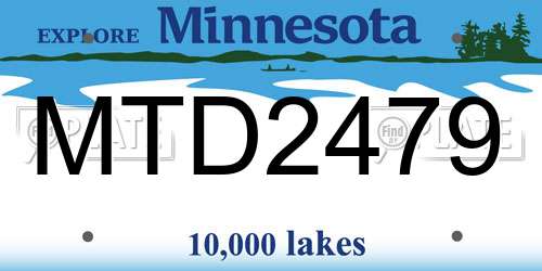 MTD2479 Minnesota License Plate
