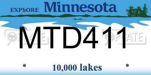 MTD411 Minnesota License Plate