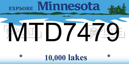 MTD7479 Minnesota License Plate
