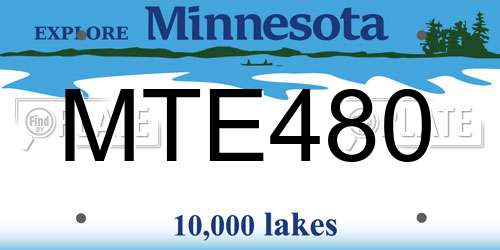MTE480 Minnesota License Plate
