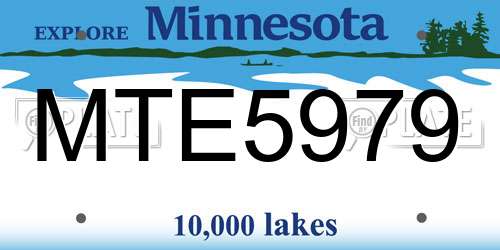 MTE5979 Minnesota License Plate