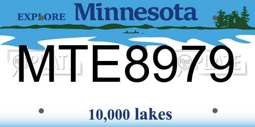 MTE8979 Minnesota License Plate
