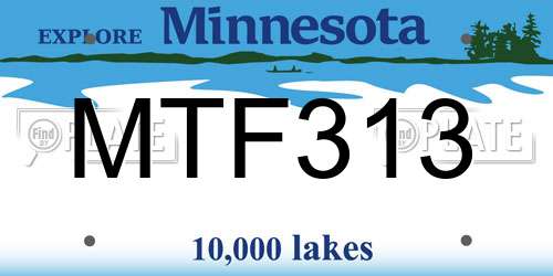 MTF313 Minnesota License Plate