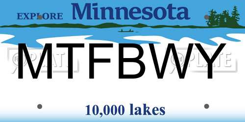MTFBWY Minnesota License Plate