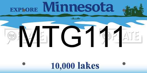 MTG111 Minnesota License Plate