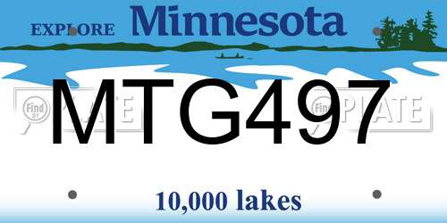 MTG497 Minnesota License Plate