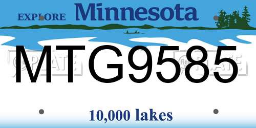 MTG9585 Minnesota License Plate