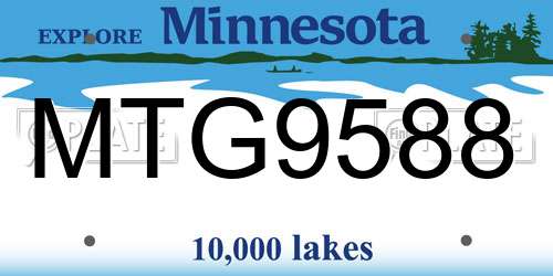 MTG9588 Minnesota License Plate
