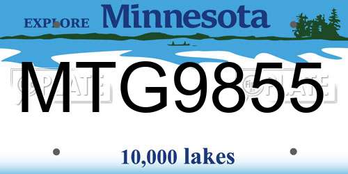 MTG9855 Minnesota License Plate