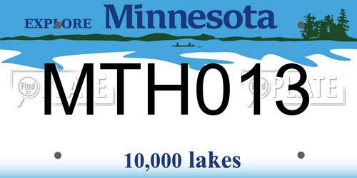 MTH013 Minnesota License Plate
