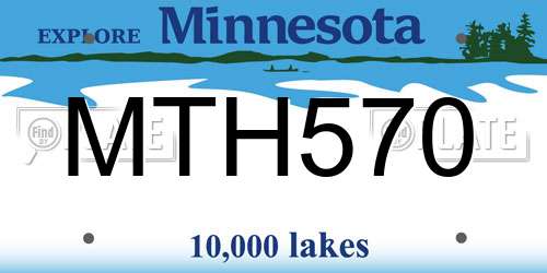 MTH570 Minnesota License Plate