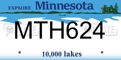 MTH624 Minnesota License Plate