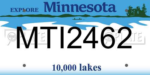 MTI2462 Minnesota License Plate